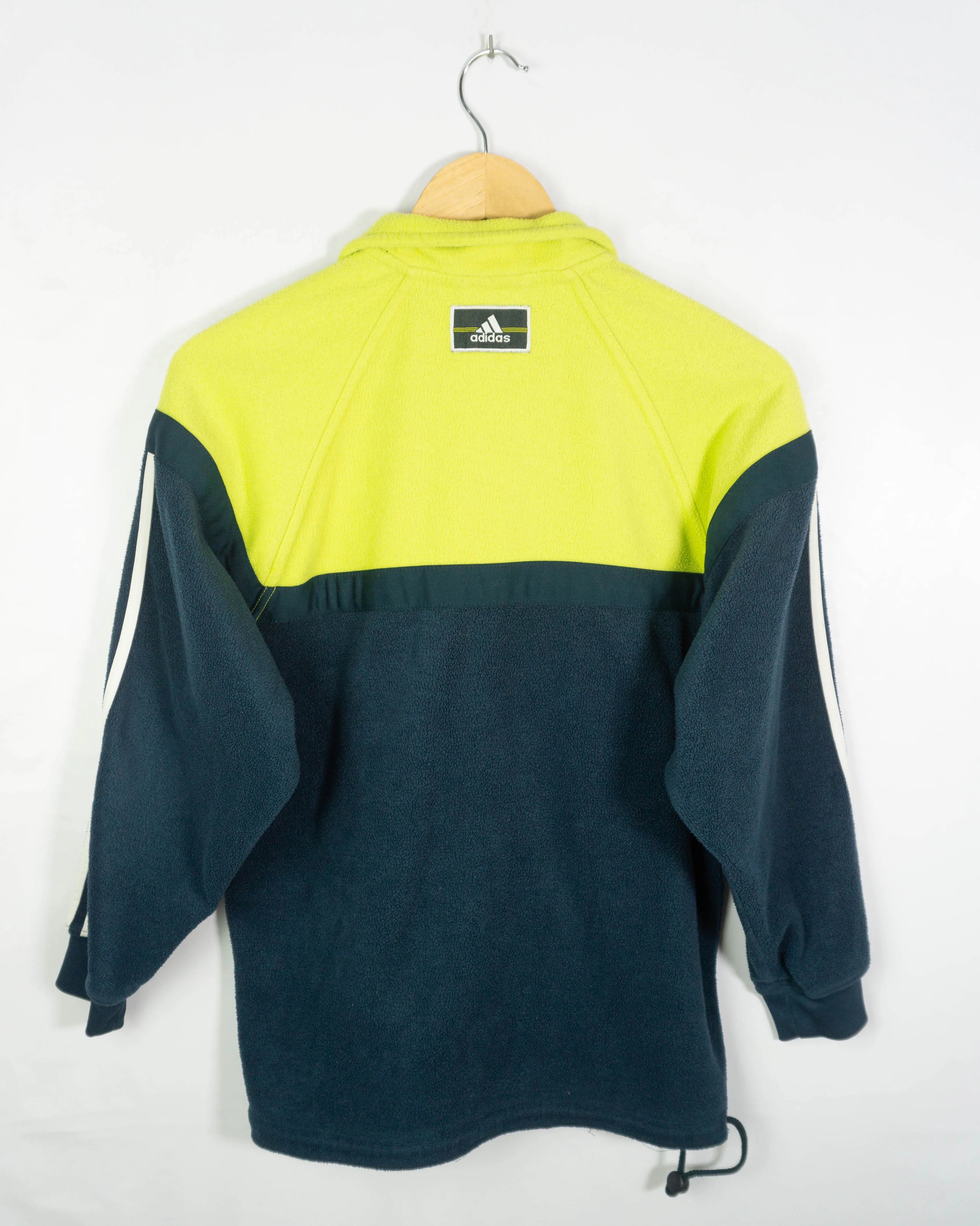 Polar Adidas Color Block Vintage 90s Verde Lima — Talla XS