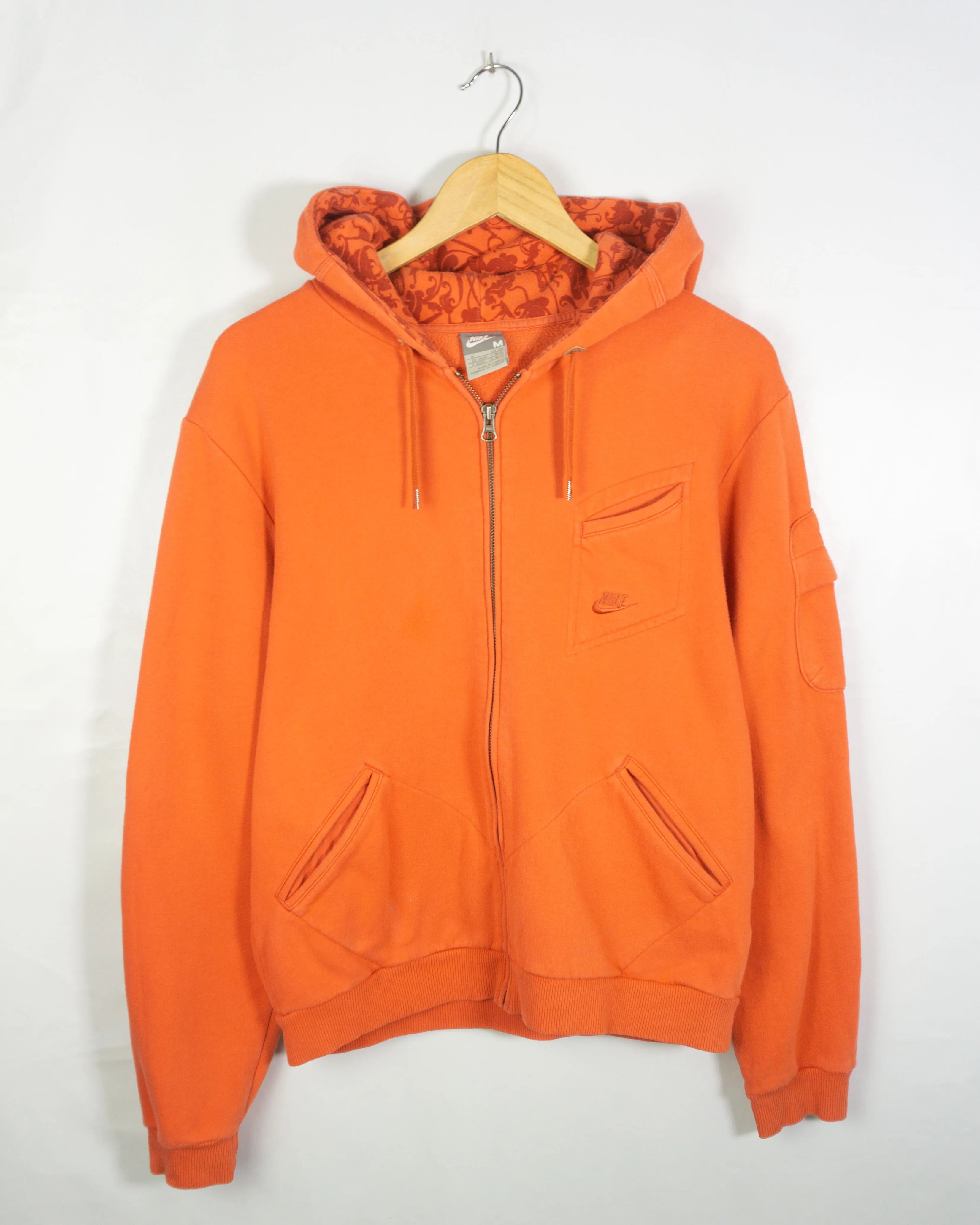 Sudadera Nike Zip Capucha Vintage 00s Naranja Mujer — M