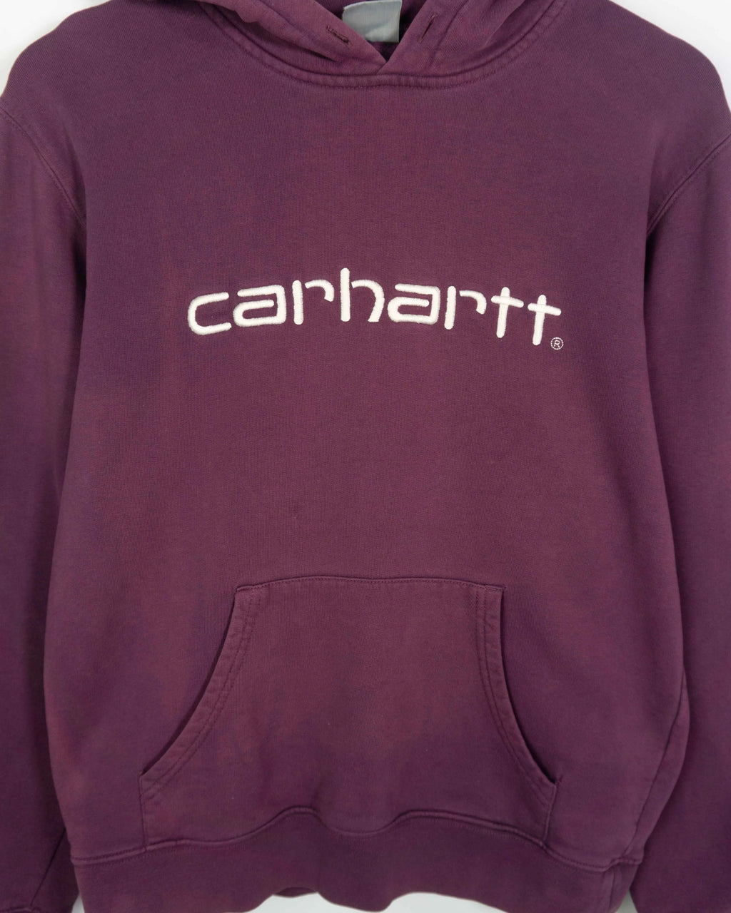 Sudadera Carhartt Logo Capucha Ciruela — Talla S