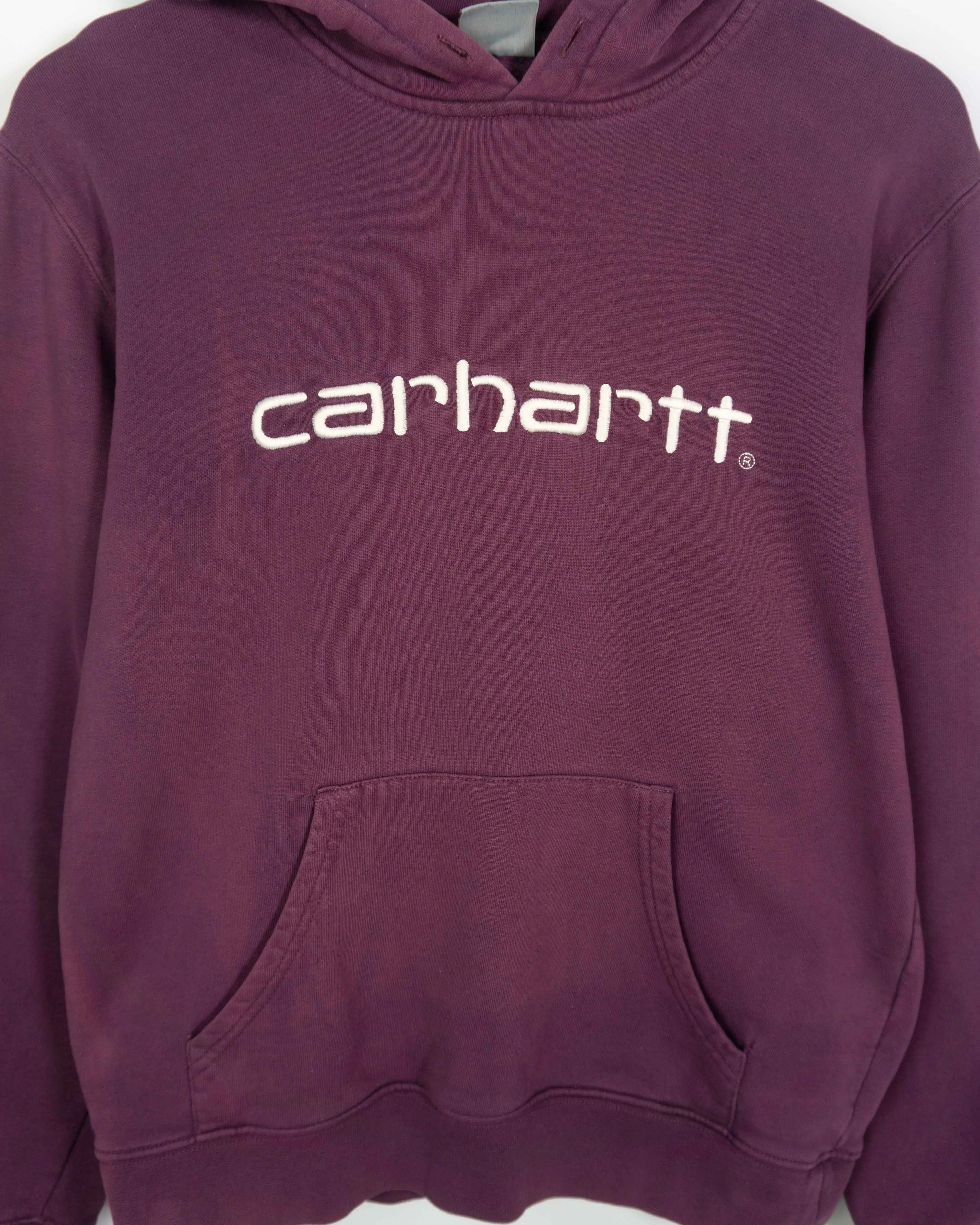 Sudadera Carhartt Logo Capucha Ciruela — Talla S