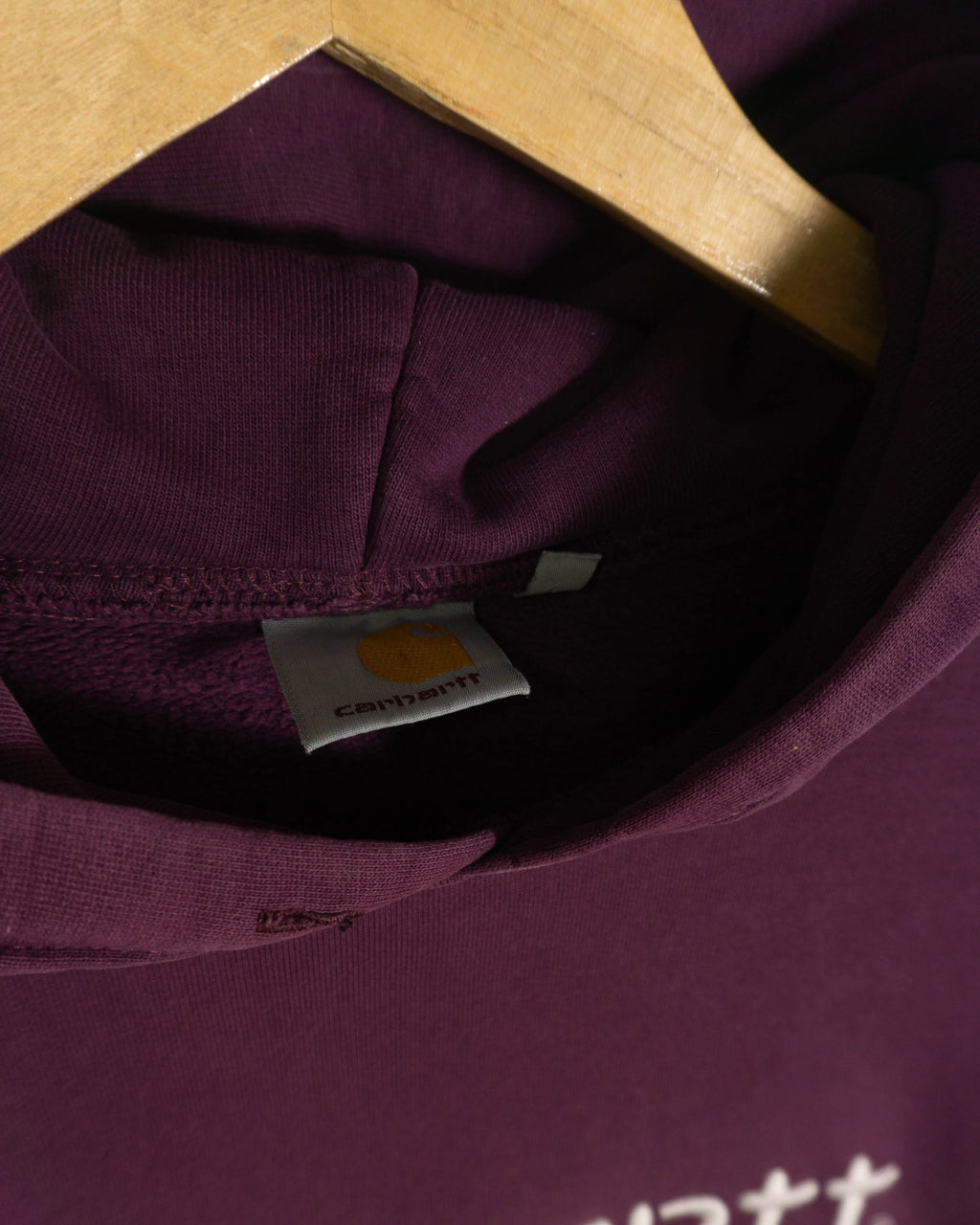 Sudadera Carhartt Logo Capucha Ciruela — Talla S