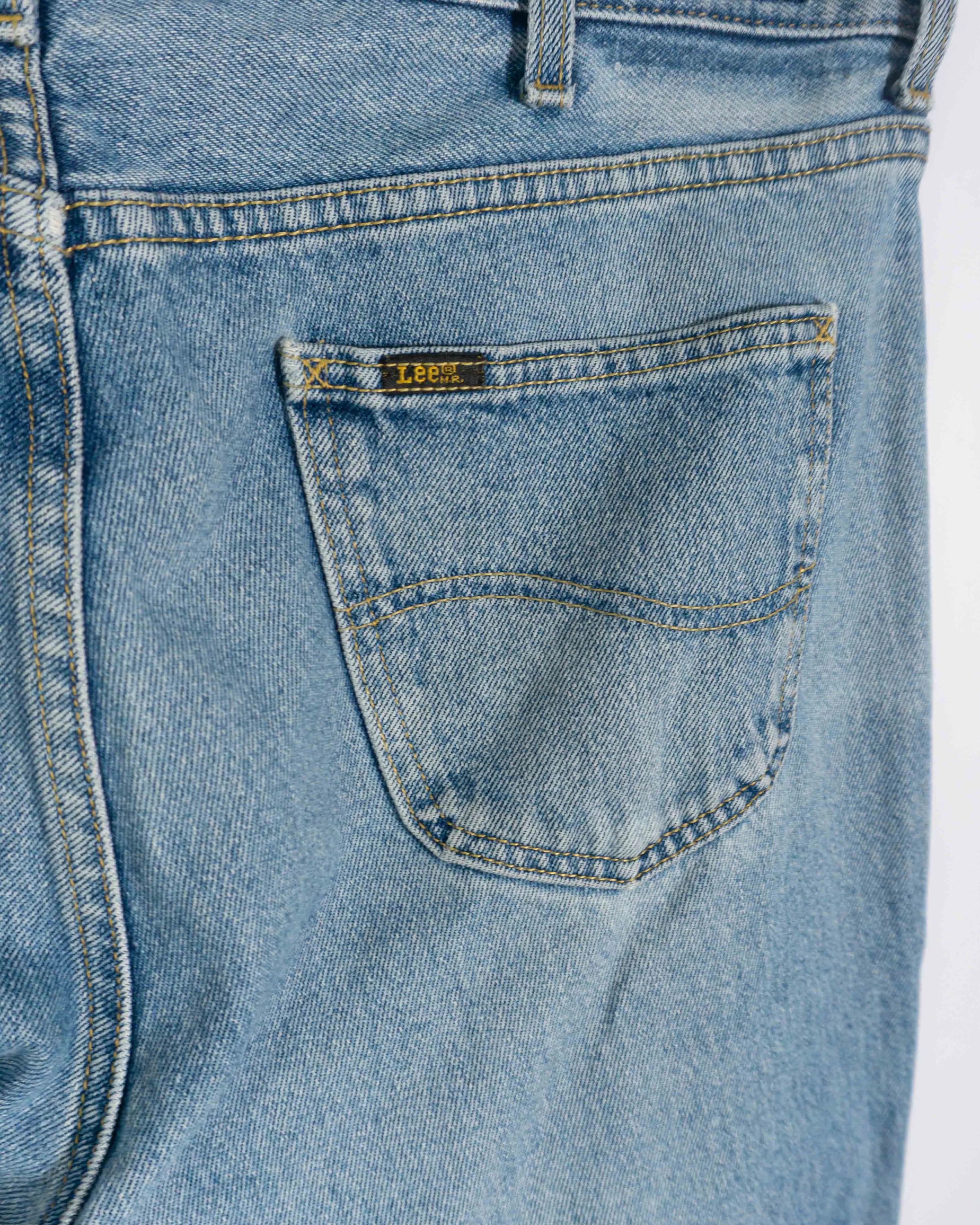 Jeans Lee denim Azul Claro Vintage 90s Faded — W42
