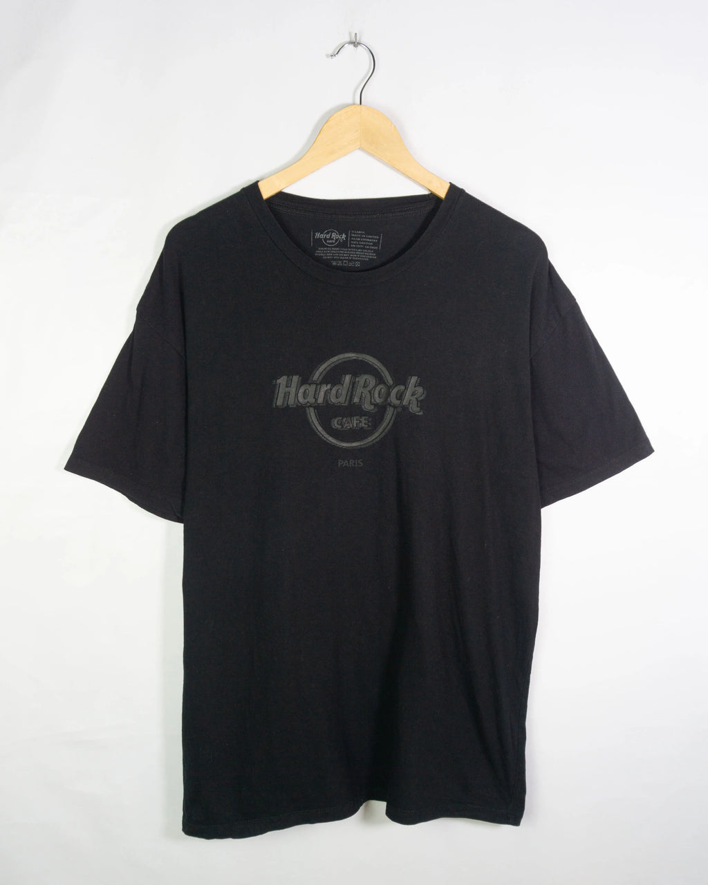 Camiseta Hard Rock Cafe Paris Negra Souvenir — Talla L
