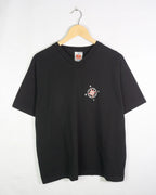Camiseta Hanes Cuello V Rosa de los Vientos Negra 00s — Talla XL