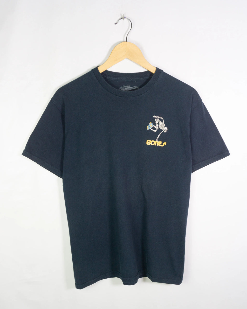 Camiseta Bones Skate Esqueleto Azul Marino Vintage 00s — Talla M
