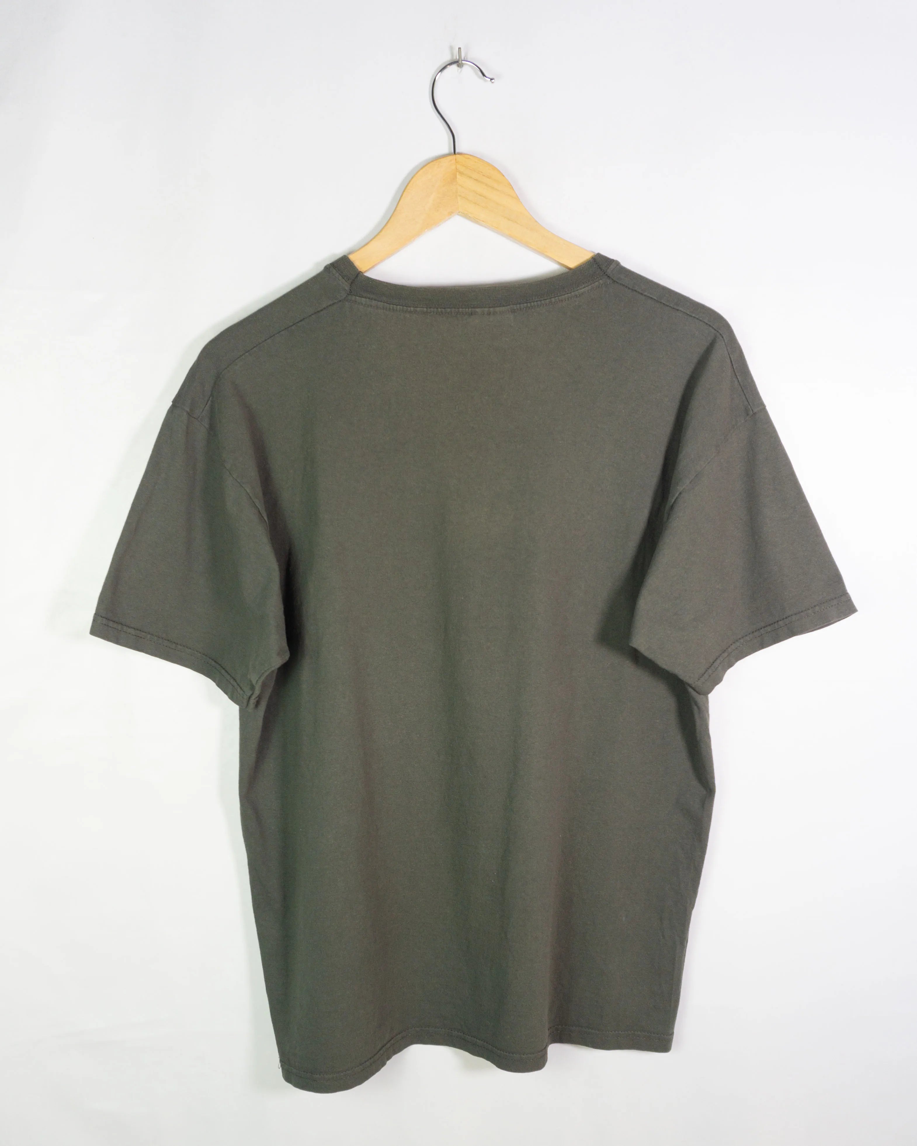 Camiseta Souvenir Greek Mythology Verde Oliva Vintage 00s — Talla M