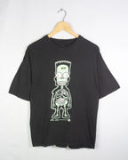 Camiseta Vintage The Simpsons Bart Skeleton Negra 1998 — Talla XL