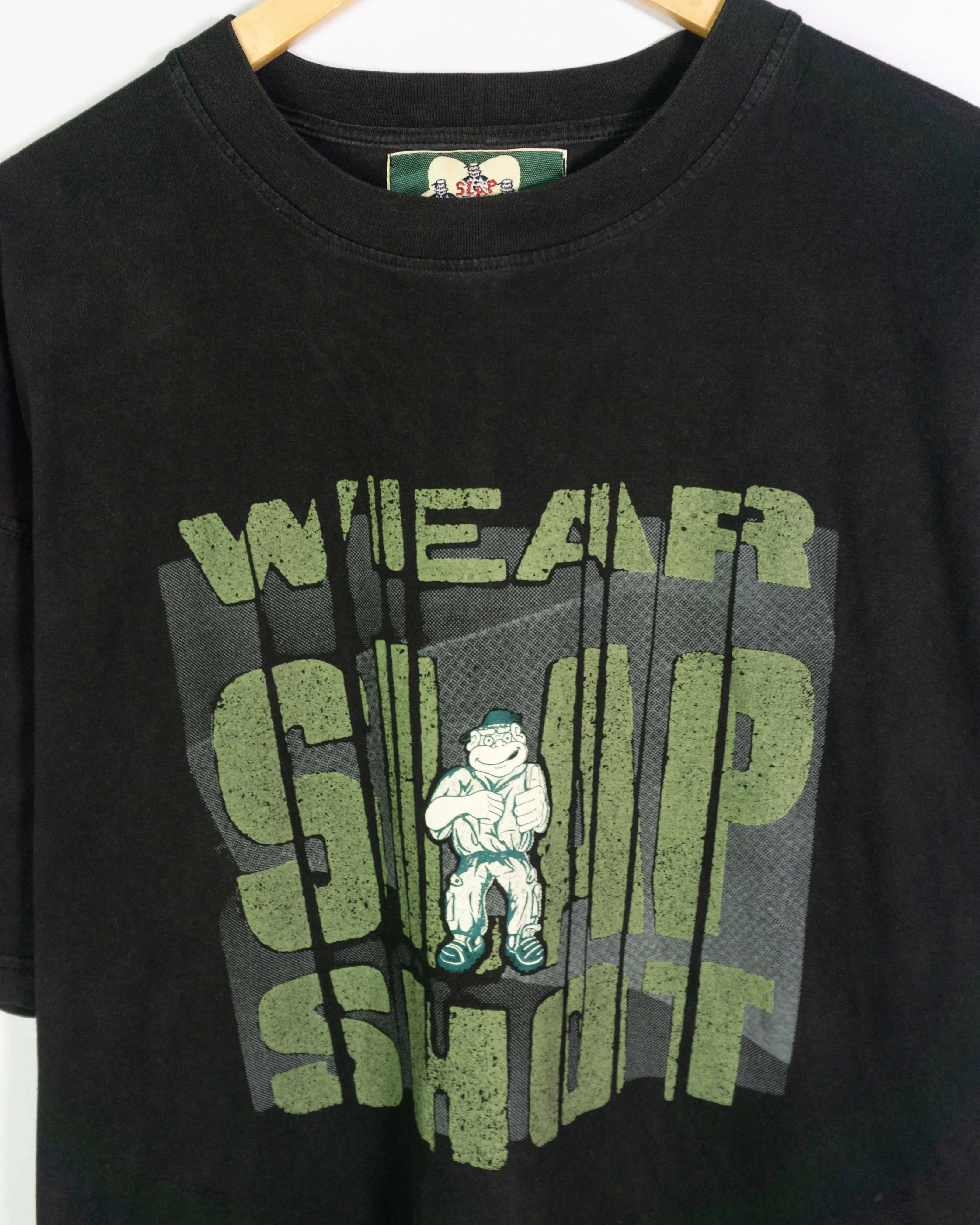 Camiseta Slap Warriors Shop Graphic Negra Vintage 00s — Talla XL