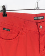 Pantalon Dolce Gabbana Rojo Algodon 00s — Talla 48