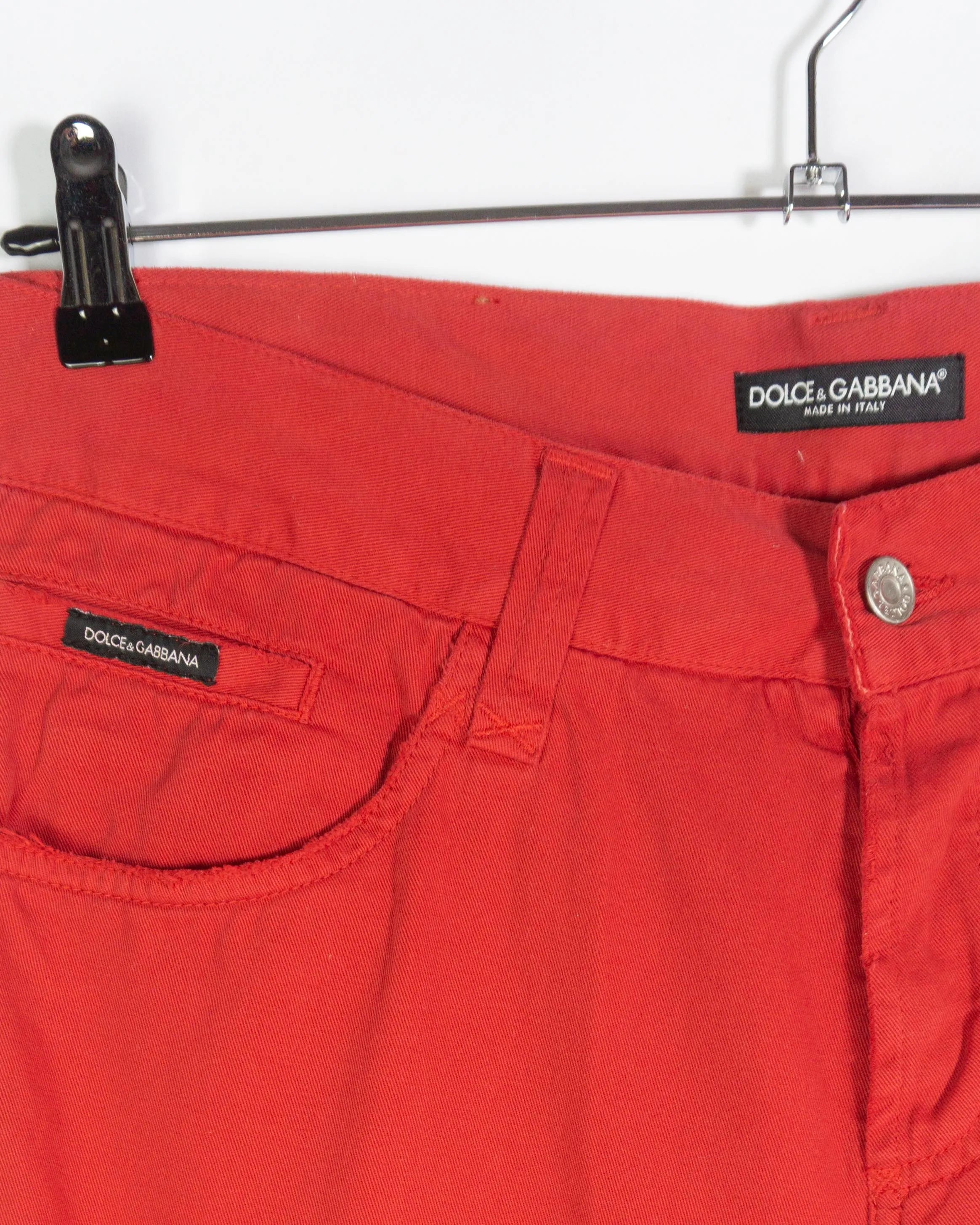 Pantalon Dolce Gabbana Rojo Algodon 00s — Talla 48