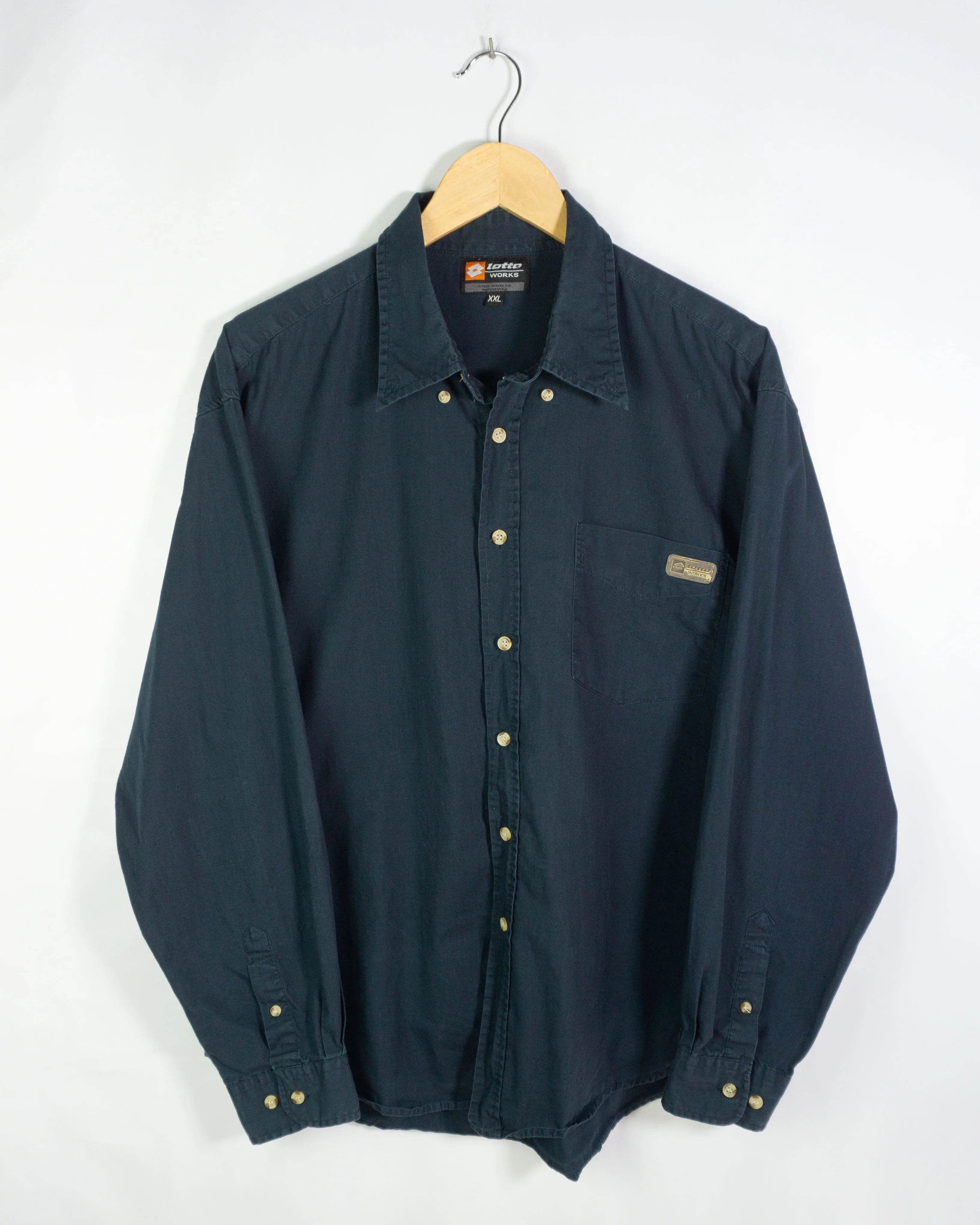 Camisa Lotto Azul Marino Workwear Vintage 00s — Talla XXL
