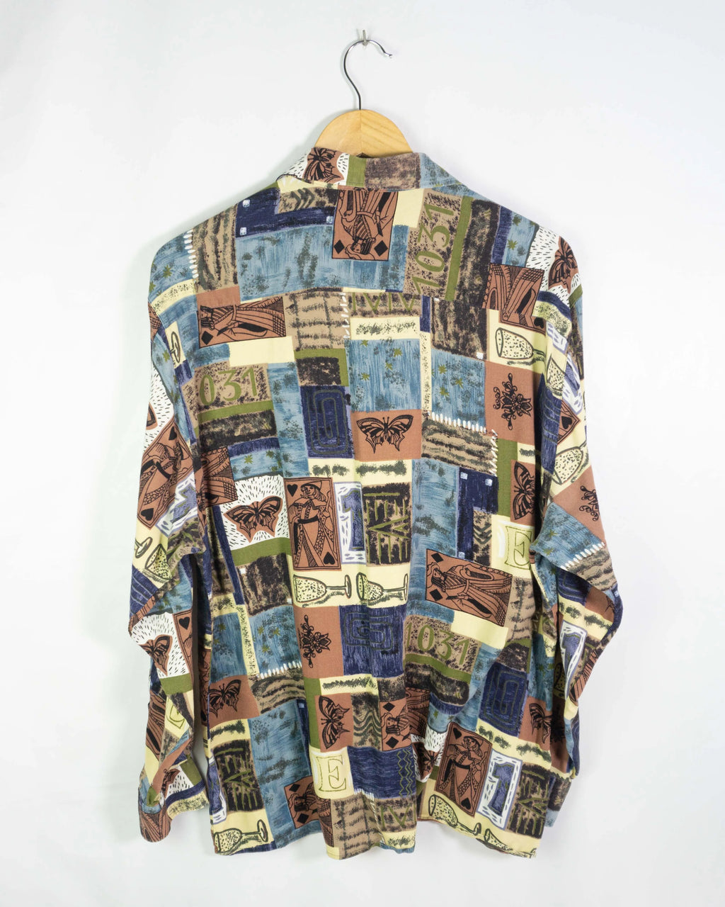 Camisa Vintage 90s Abstracta Crazy Pattern — Talla XL