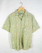 Camisa Vintage 90s Geometrica Amarilla Memphis — Talla L