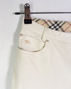 Pantalon Burberry Blanco Nova Check 00s Mujer — Talla M