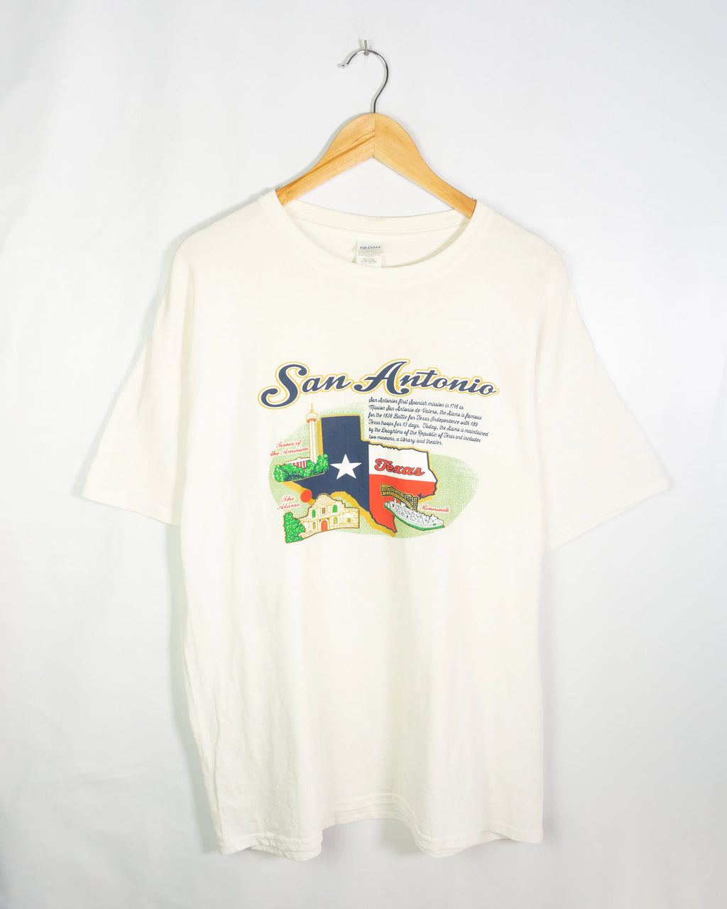 Camiseta Souvenir San Antonio Texas Cruda 00s — Talla XL