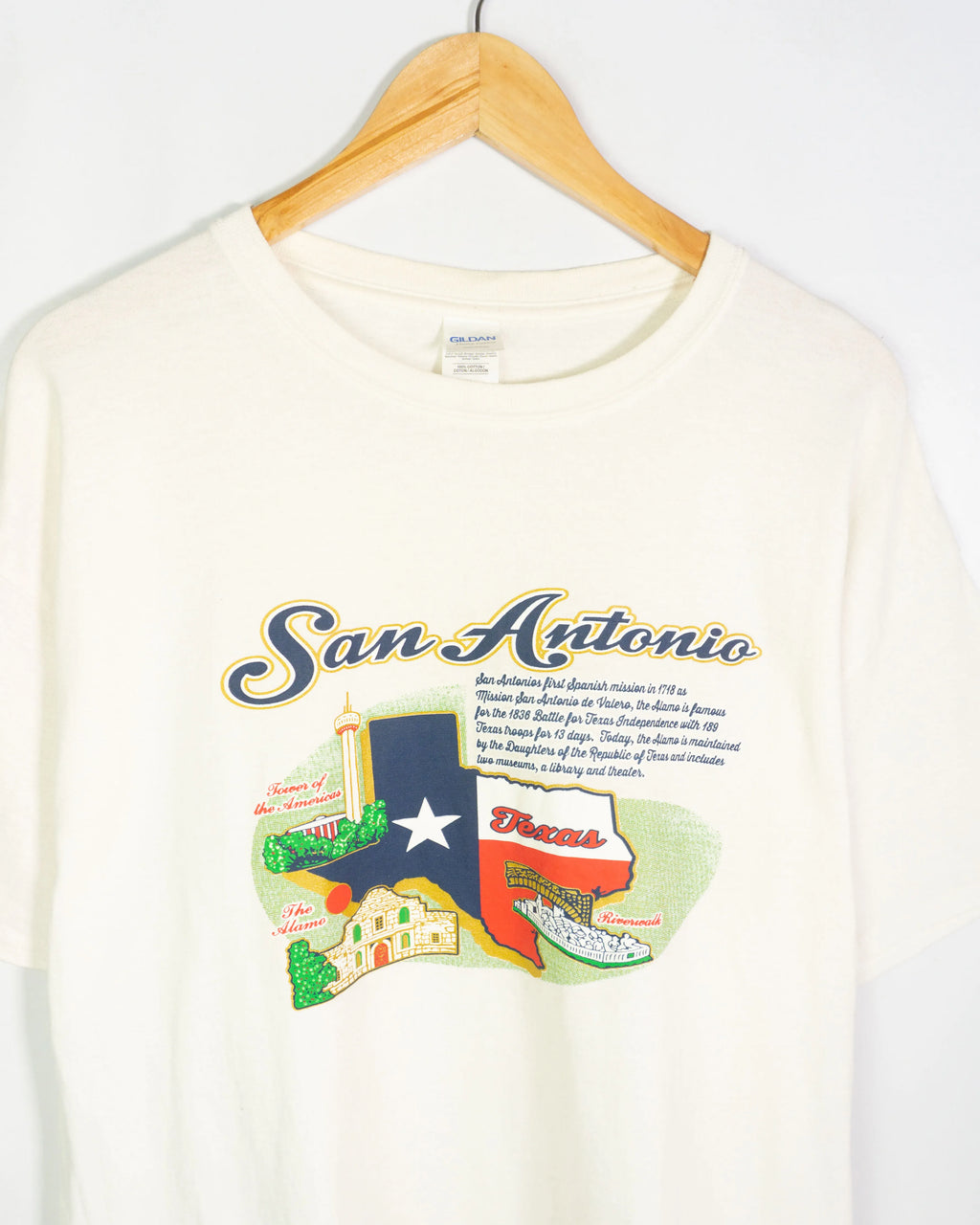 Camiseta Souvenir San Antonio Texas Cruda 00s — Talla XL