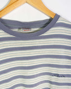 Camiseta Levi's Rayas Azul Gris Vintage 90s — Talla M