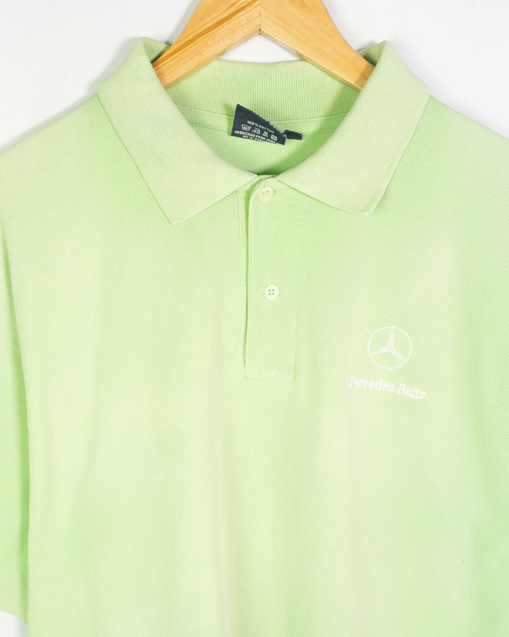 Polo Mercedes-Benz Corporativo Verde Lima Logo — Talla XL