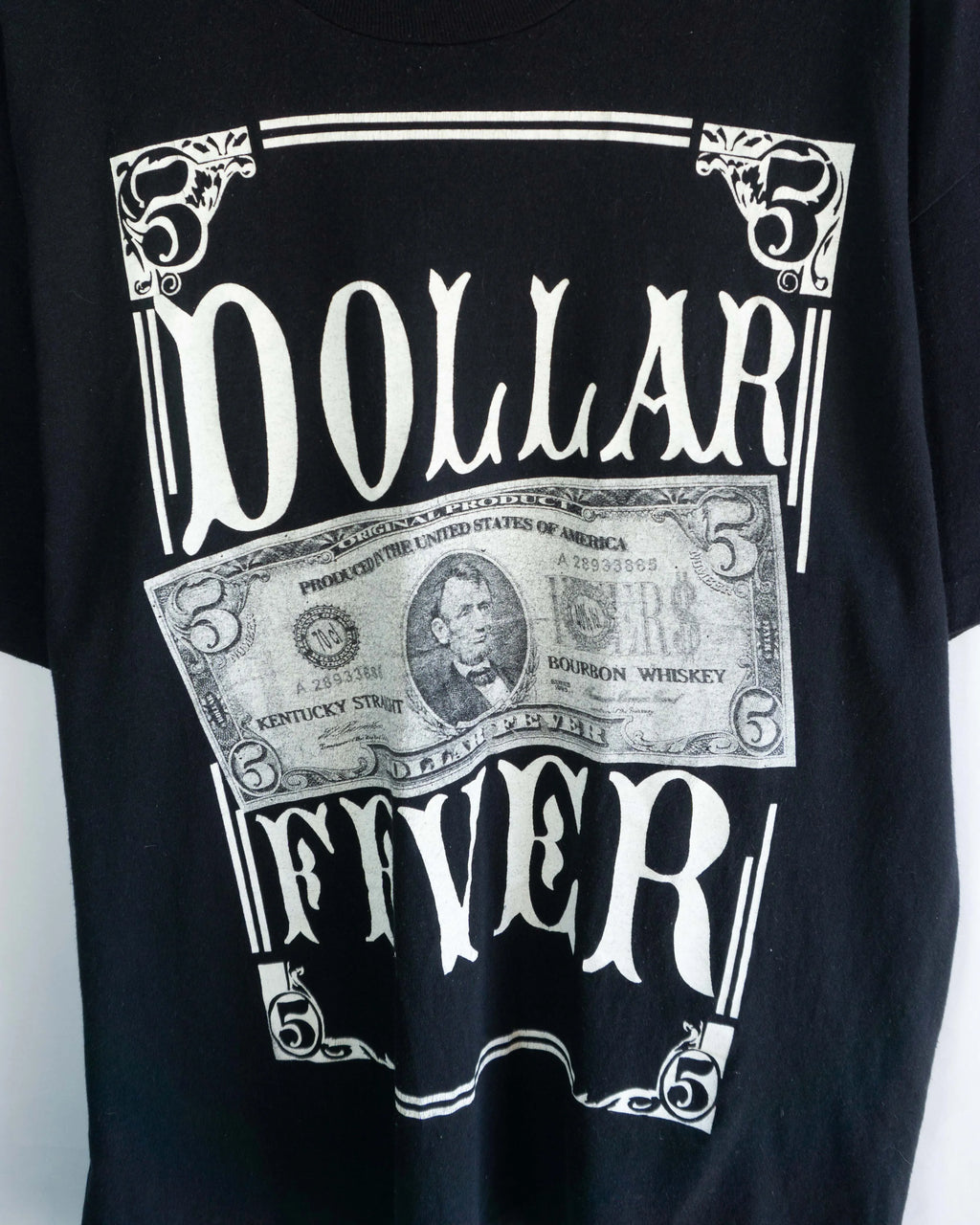 Camiseta Dollar Fever Bourbon Whiskey Negra 90s — Talla XL