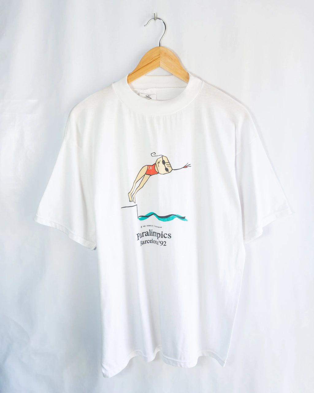 Camiseta Paralímpics Barcelona 92 Blanca Vintage — Talla XL