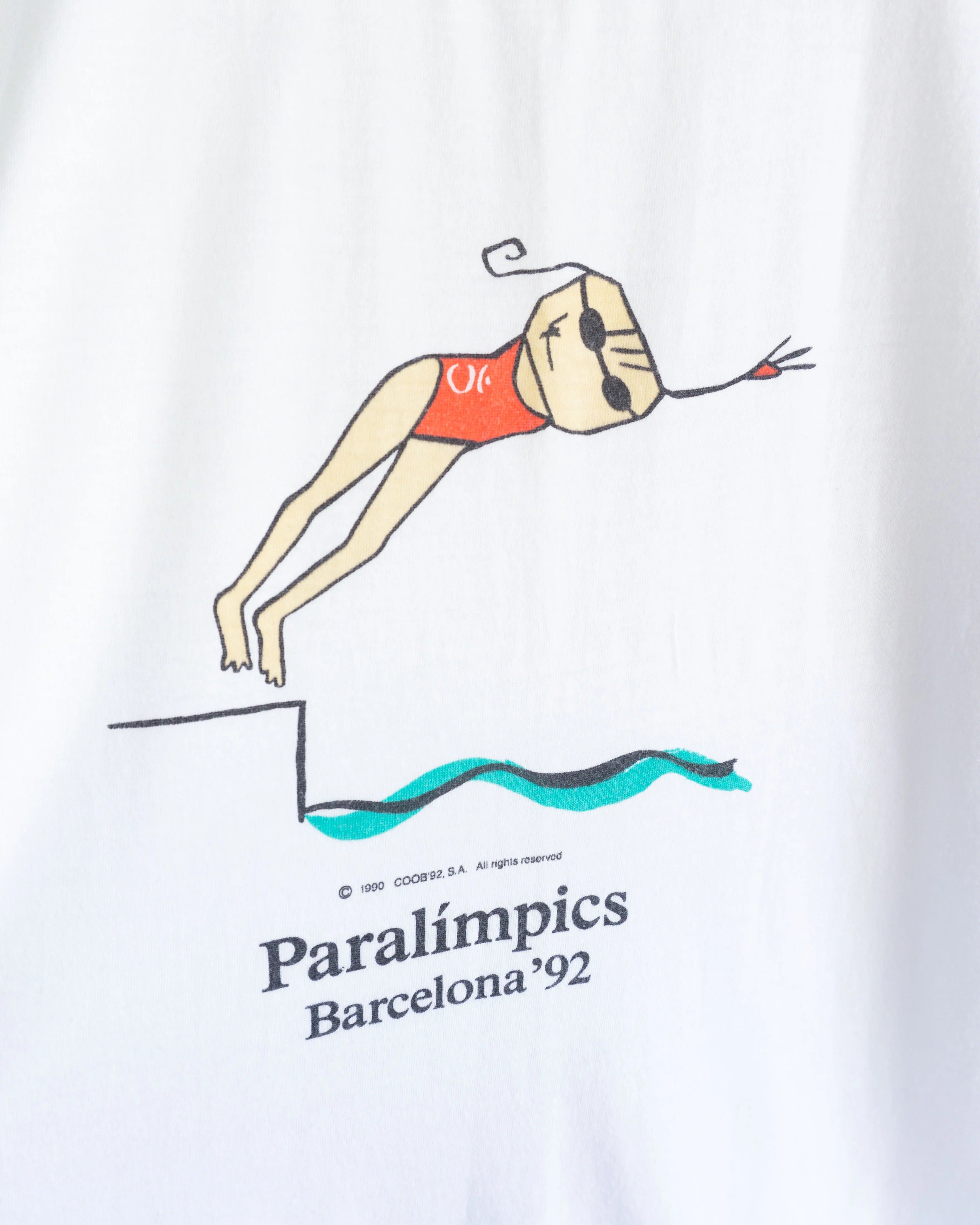 Camiseta Paralímpics Barcelona 92 Blanca Vintage — Talla XL