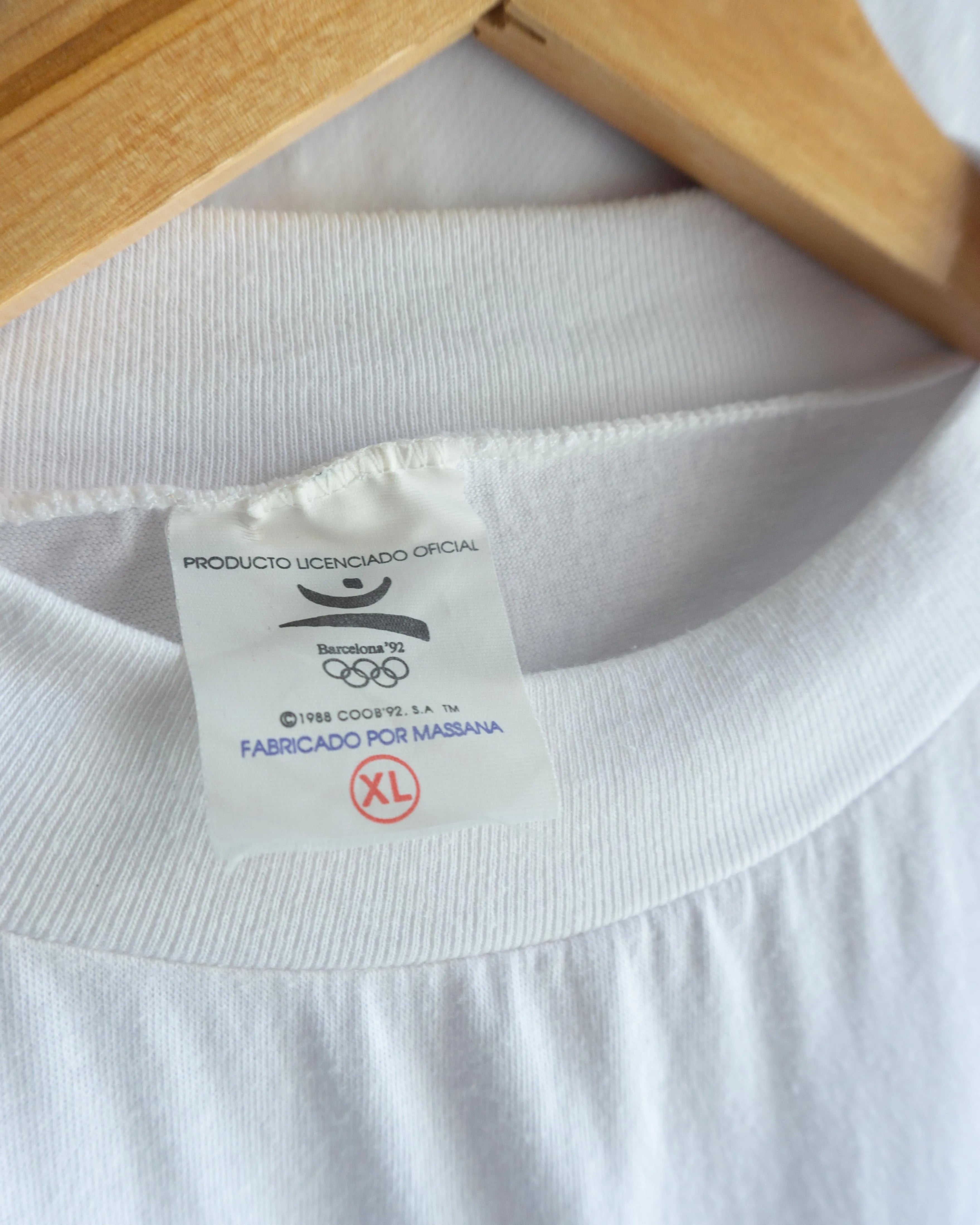 Camiseta Paralímpics Barcelona 92 Blanca Vintage — Talla XL