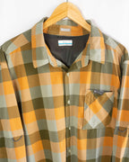 Camisa Columbia Cuadros Naranja Oliva — Talla XL