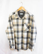 Camisa Columbia Cuadros Beige Gris — Talla XL