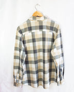 Camisa Columbia Cuadros Beige Gris — Talla XL