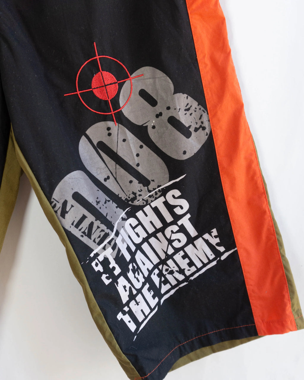 Pantalón Pillo Racing Negro Naranja Vintage Y2K — Talla XL