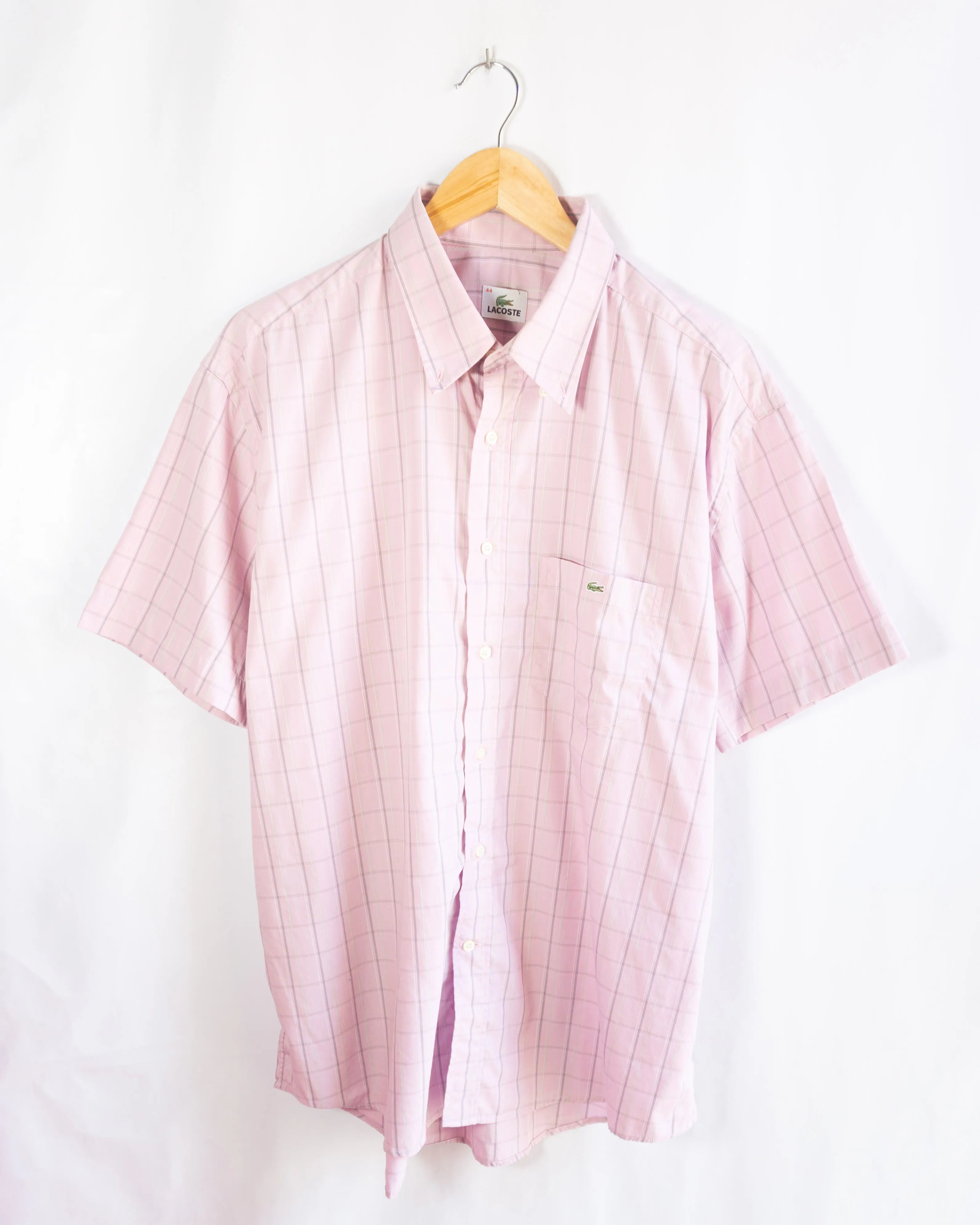 Camisa Lacoste Rosa Cuadros vintage 00s — Talla 44