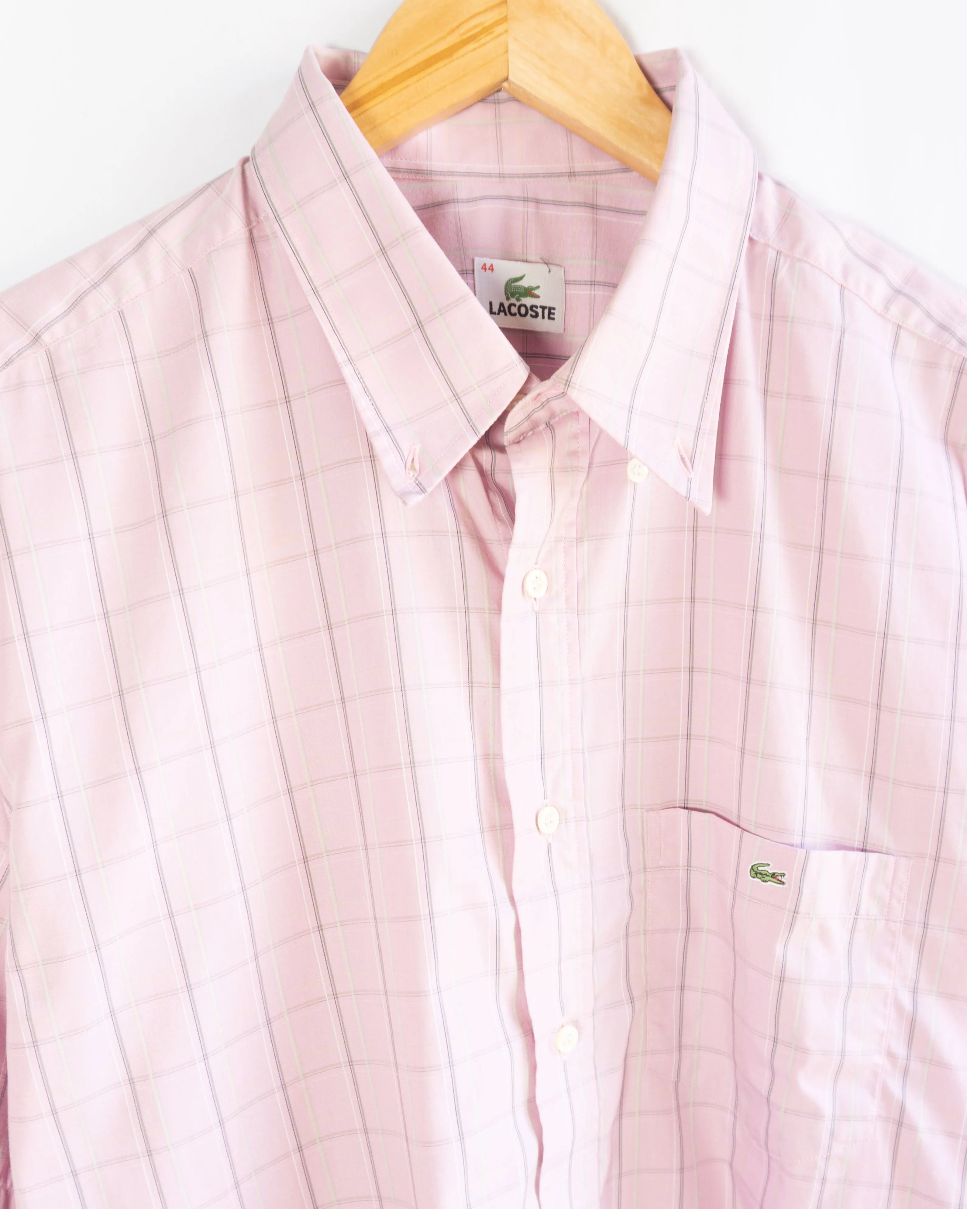 Camisa Lacoste Rosa Cuadros vintage 00s — Talla 44
