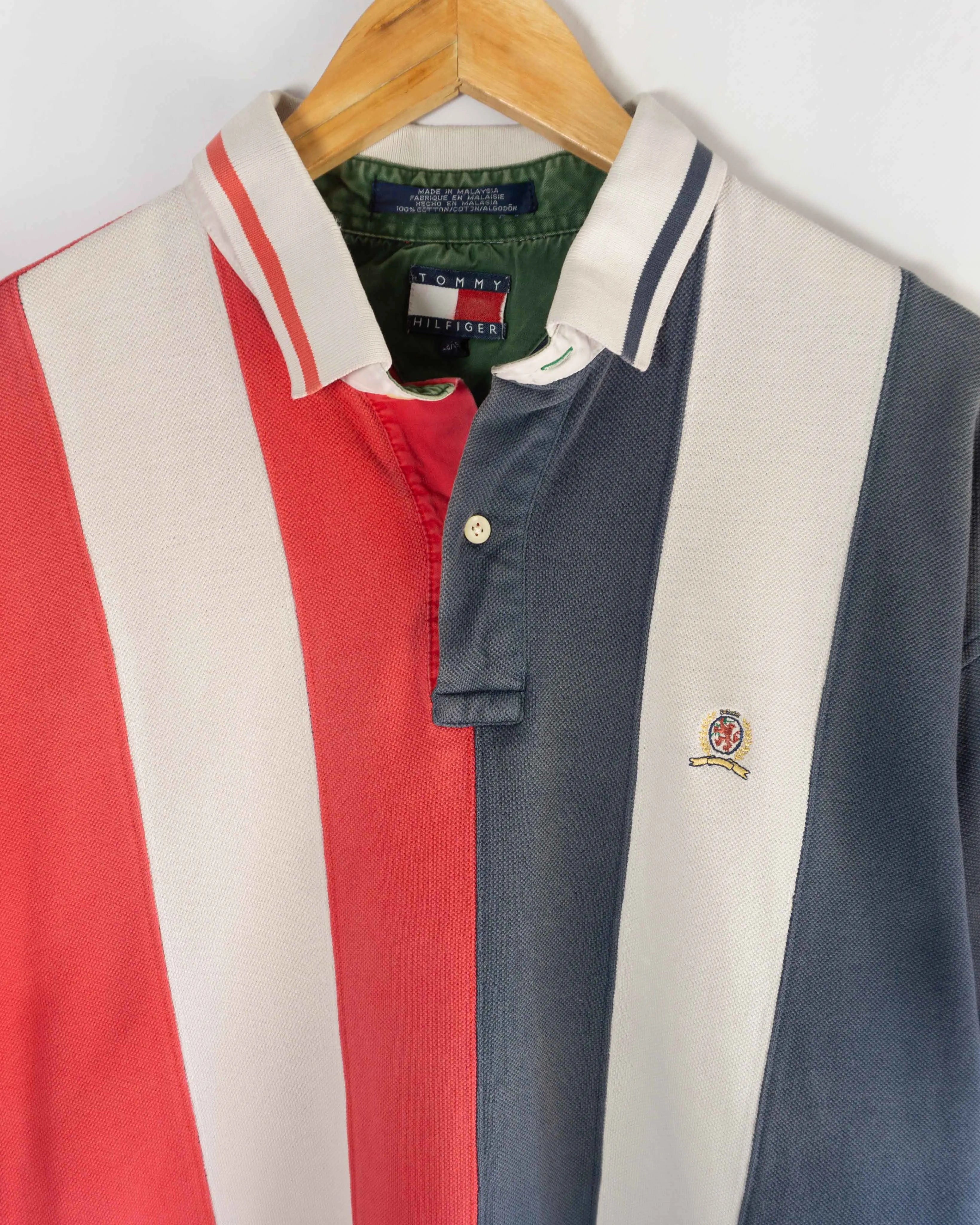 Polo Tommy Hilfiger Vintage 90s Rayas Bloques de Color — Talla L