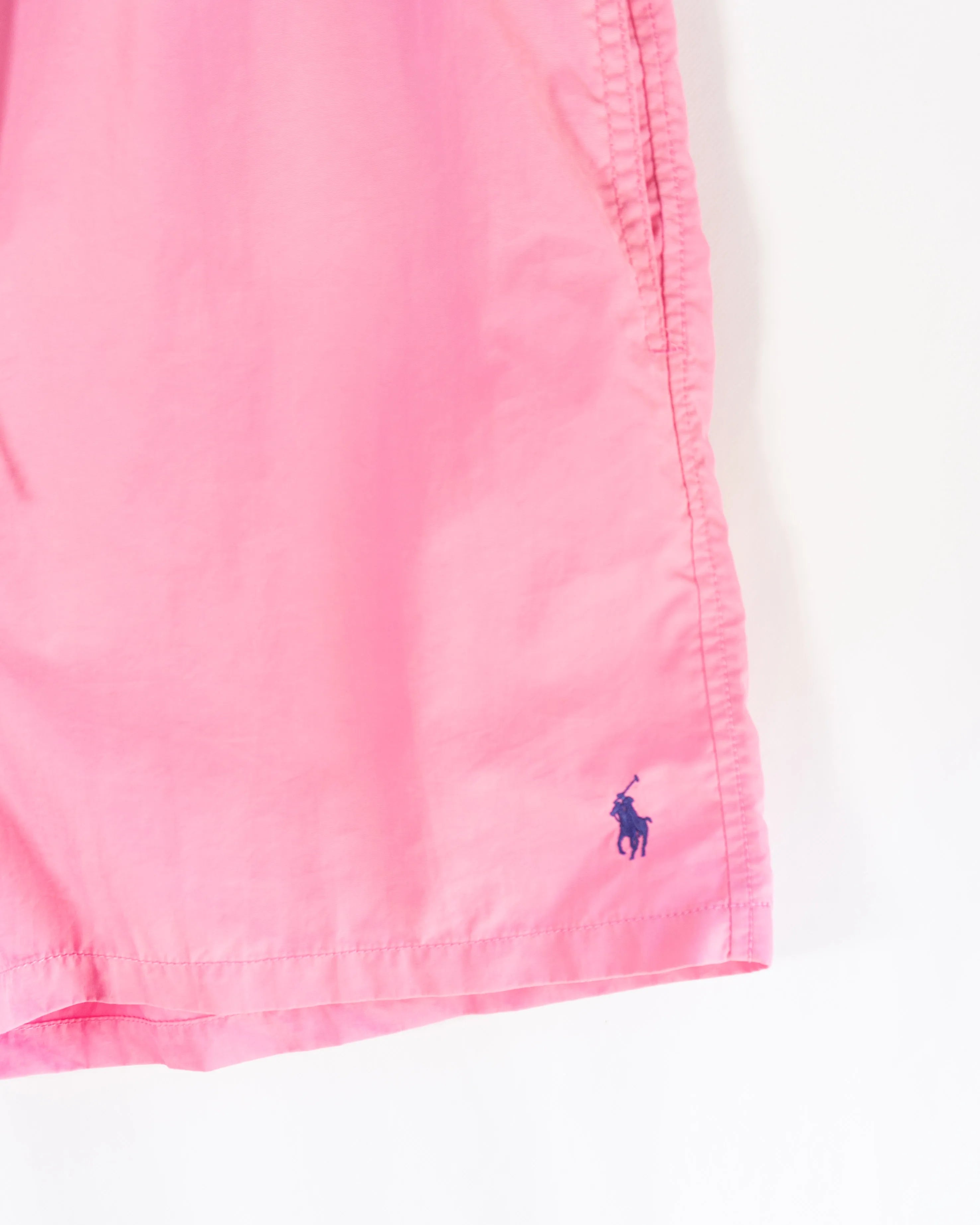Bañador Polo Ralph Lauren Rosa Logo Azul — Talla L