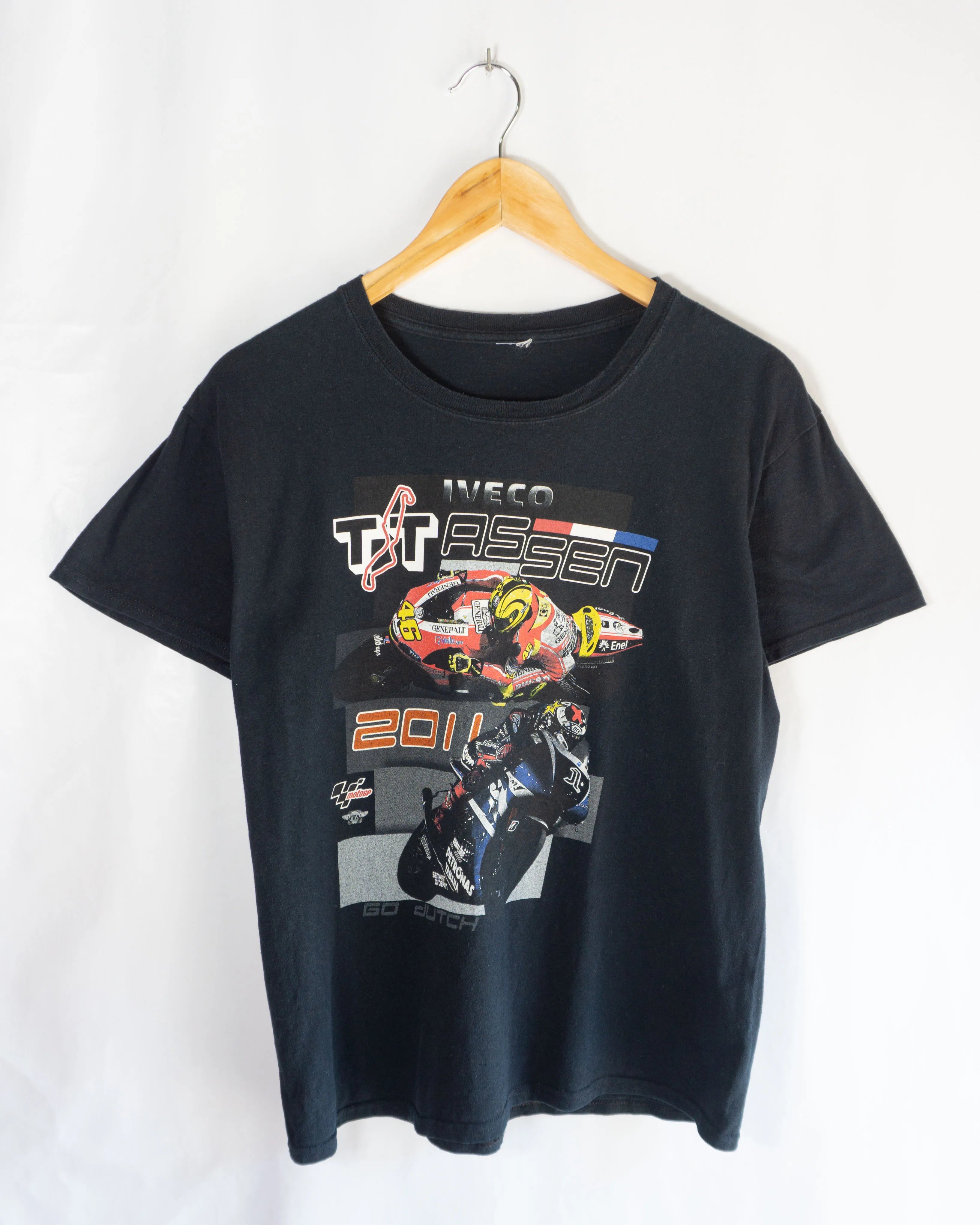 Camiseta TT Assen 2011 Iveco Vintage Negra MotoGP — Talla S