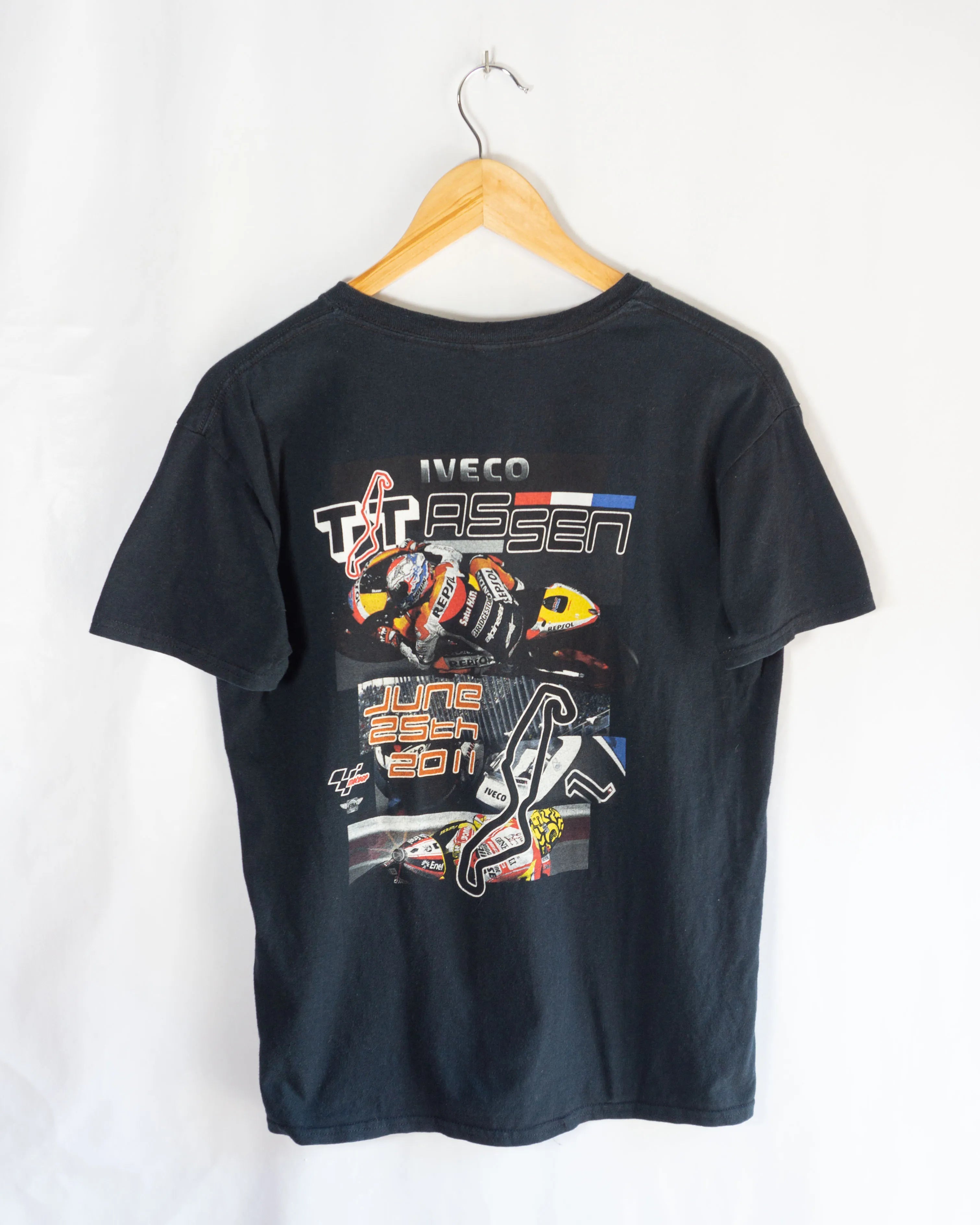 Camiseta TT Assen 2011 Iveco Vintage Negra MotoGP — Talla S