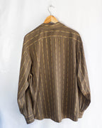 Camisa Vintage de Rayas Estilo Hípico — Talla XL