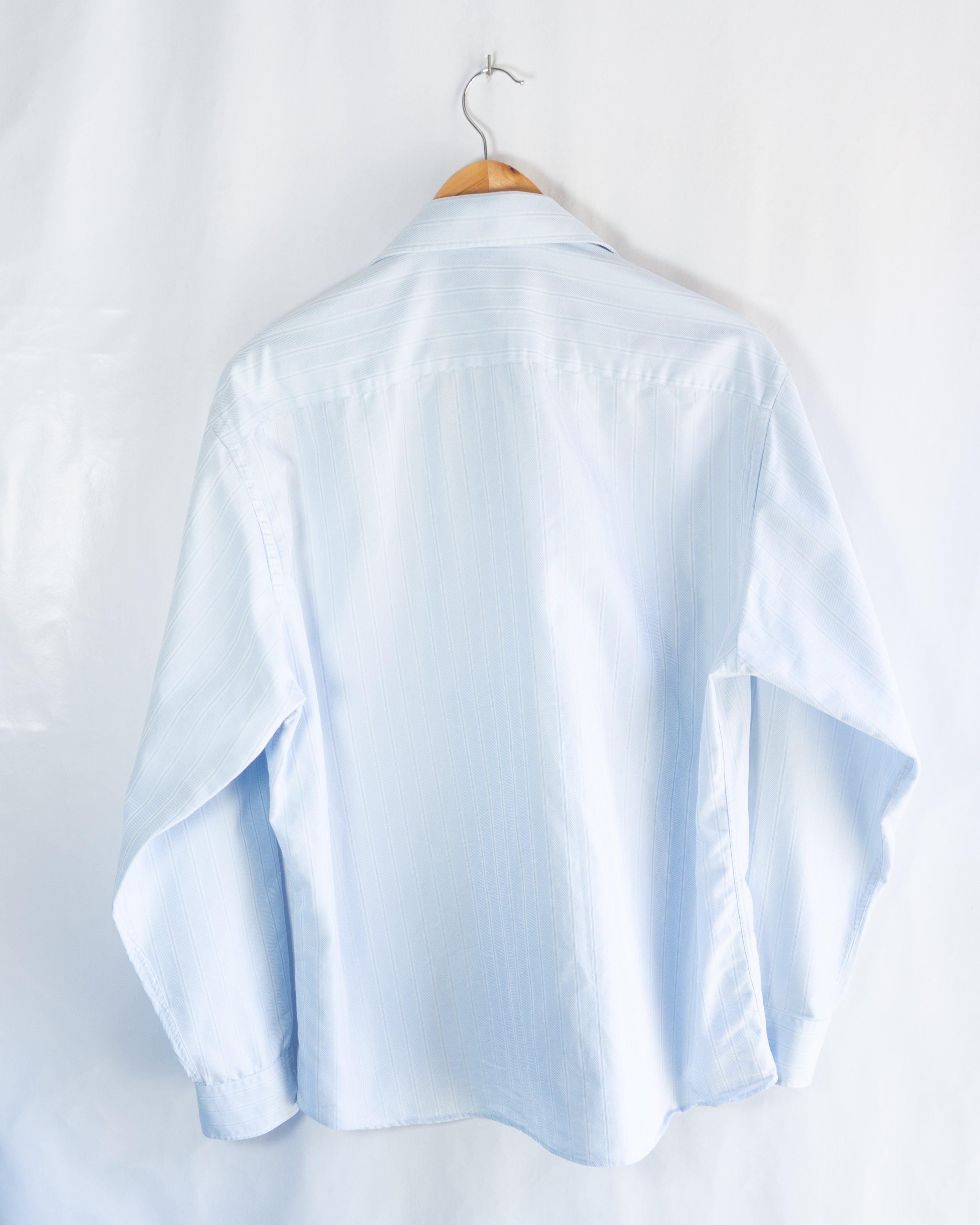 Camisa Pierre Cardin vintage Azul de Rayas Finas — Talla L