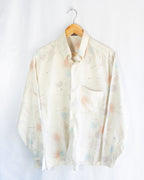 Camisa Vintage Abstracta en Tonos Pastel — Talla M