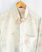 Camisa Vintage Abstracta en Tonos Pastel — Talla M