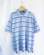 Polo Ralph Lauren vintage 00s de Rayas Azul Celeste — Talla 2XL