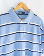 Polo Ralph Lauren vintage 00s de Rayas Azul Celeste — Talla 2XL