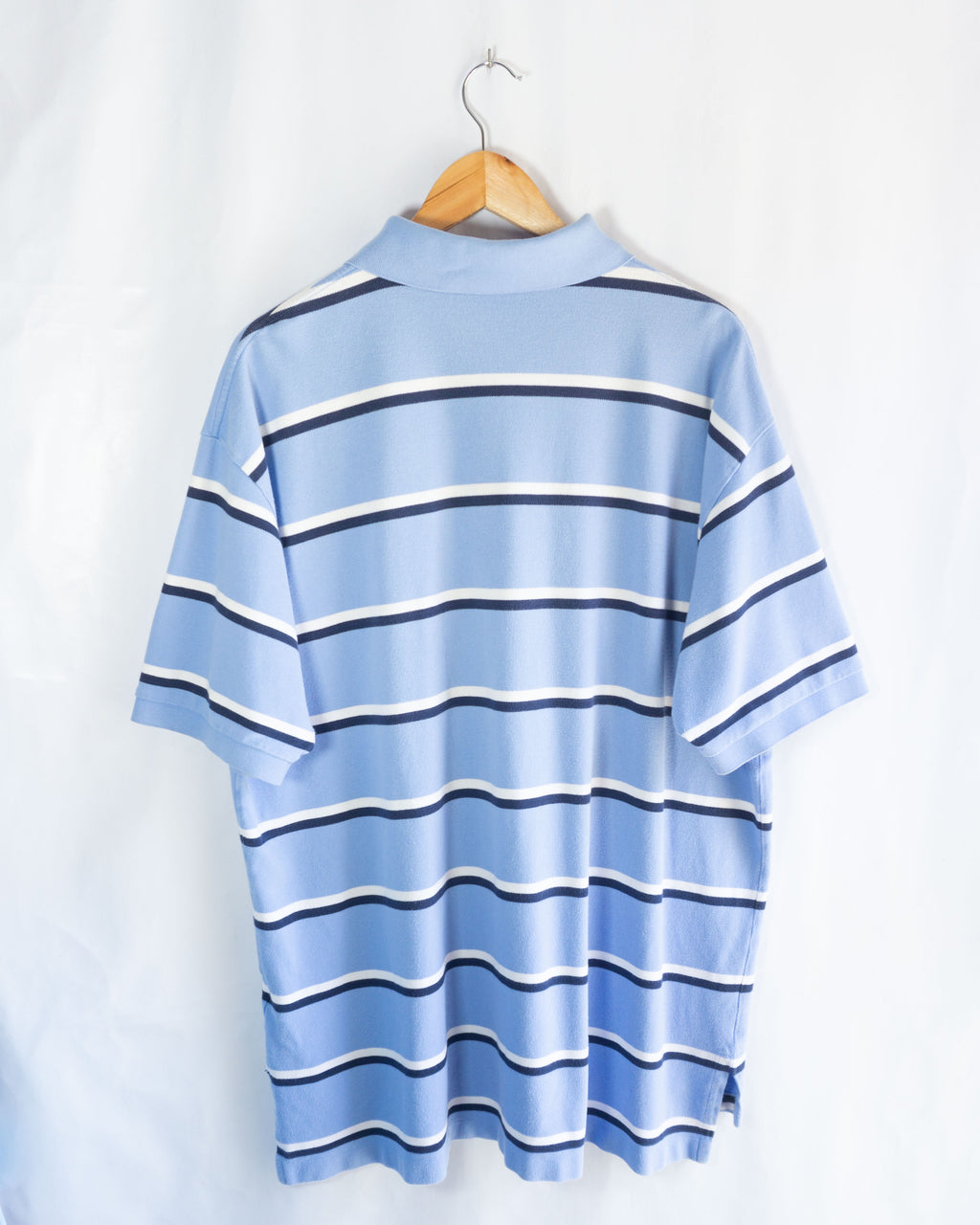 Polo Ralph Lauren vintage 00s de Rayas Azul Celeste — Talla 2XL