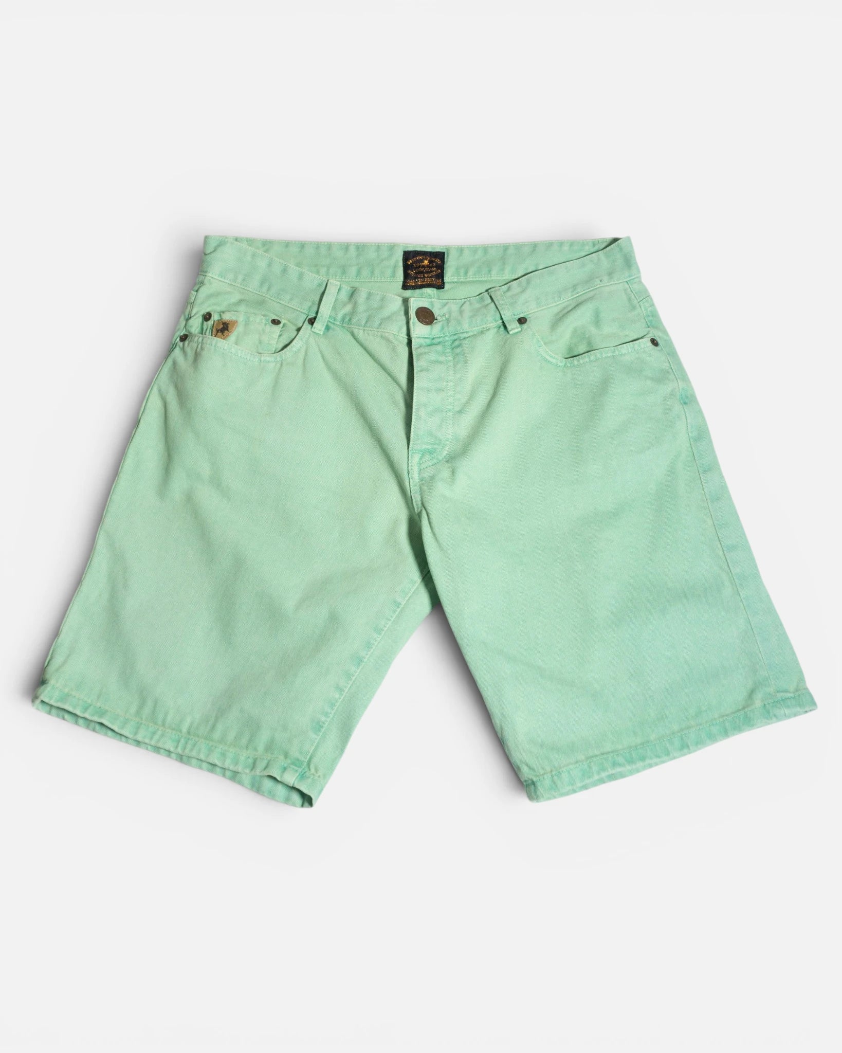 Bermuda Lois Jeans Verde Menta Vintage — Talla M