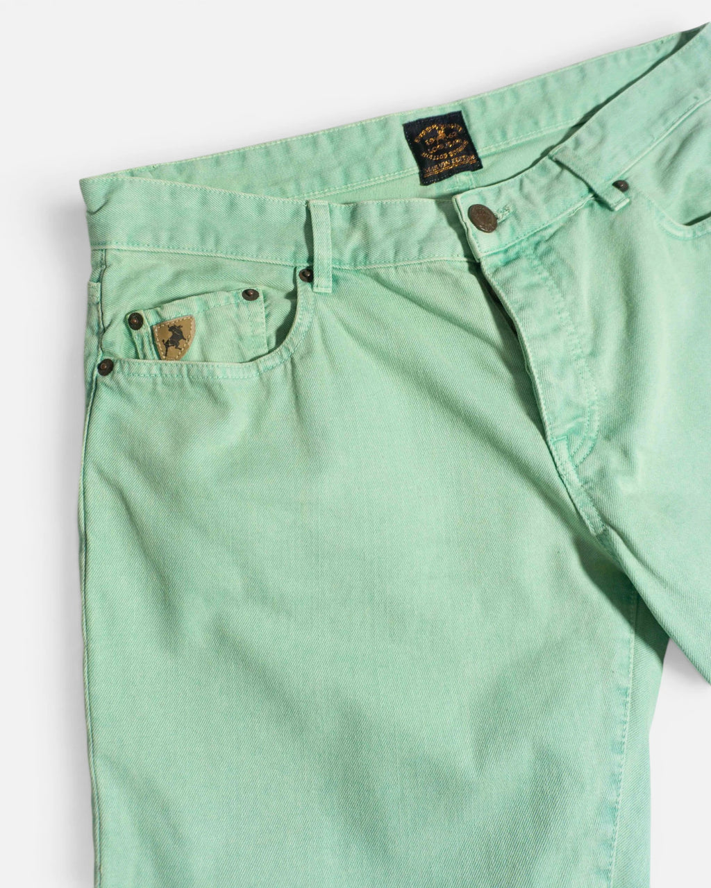 Bermuda Lois Jeans Verde Menta Vintage — Talla M