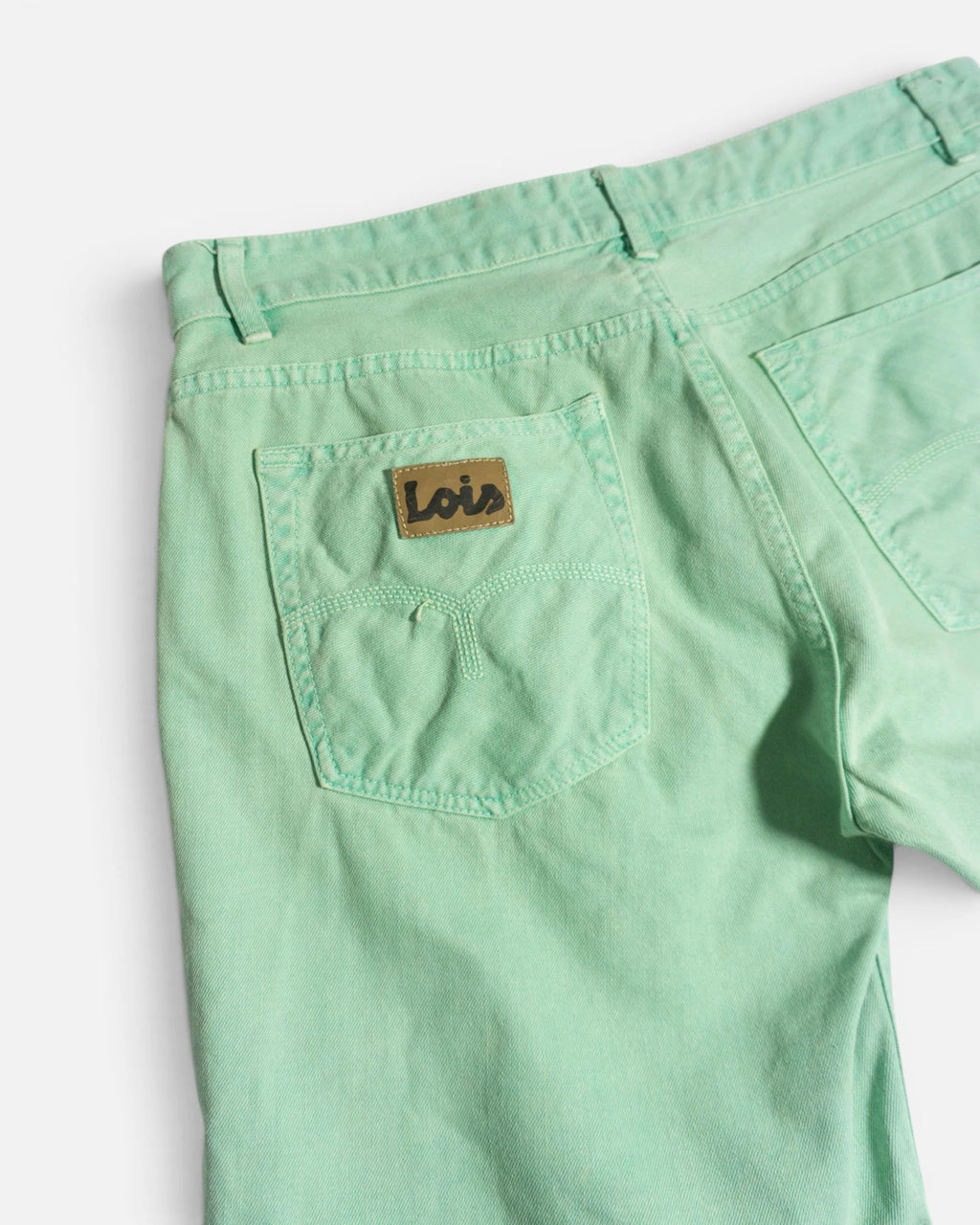 Bermuda Lois Jeans Verde Menta Vintage — Talla M
