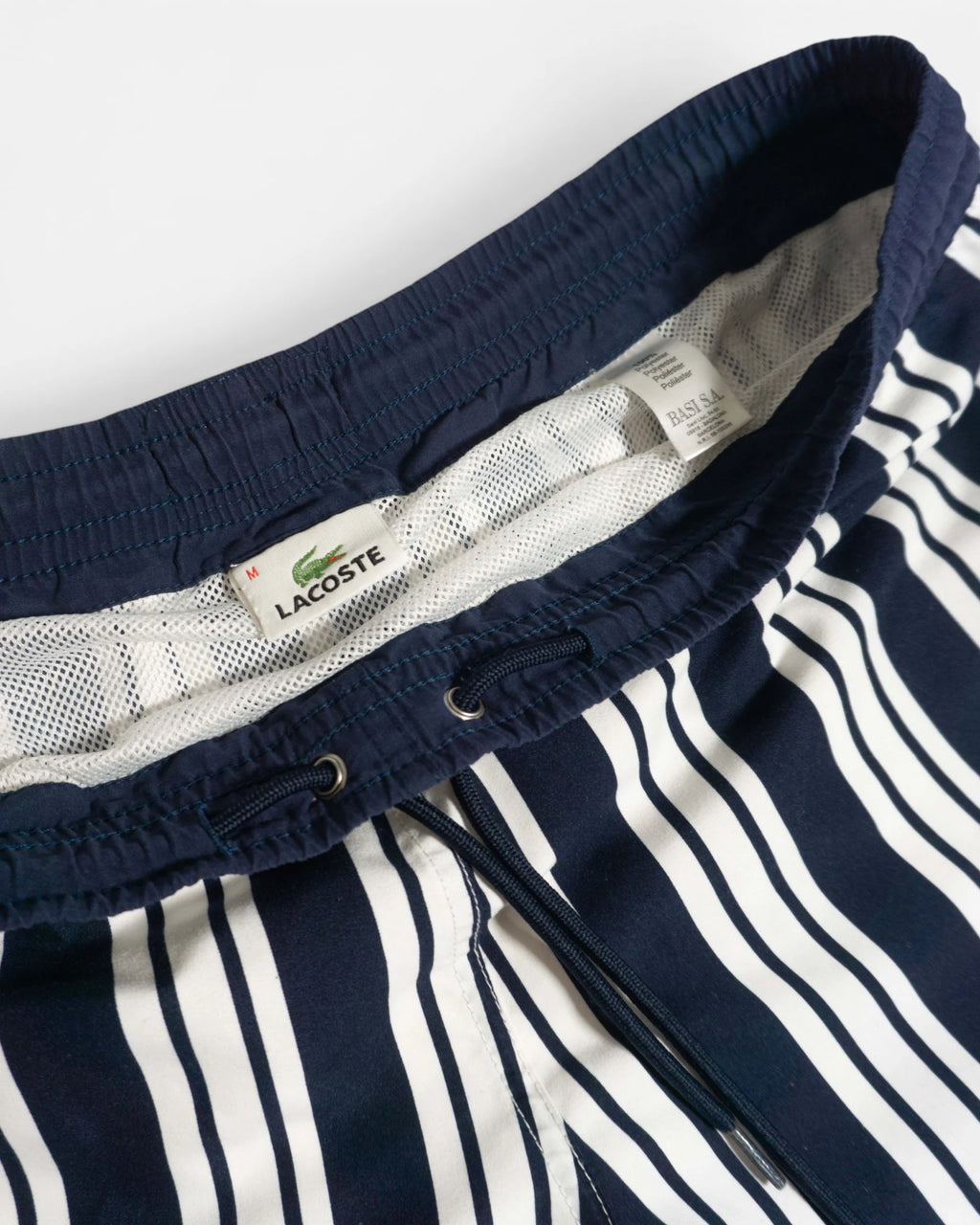 Bañador Lacoste de Rayas Azul Marino — Talla M