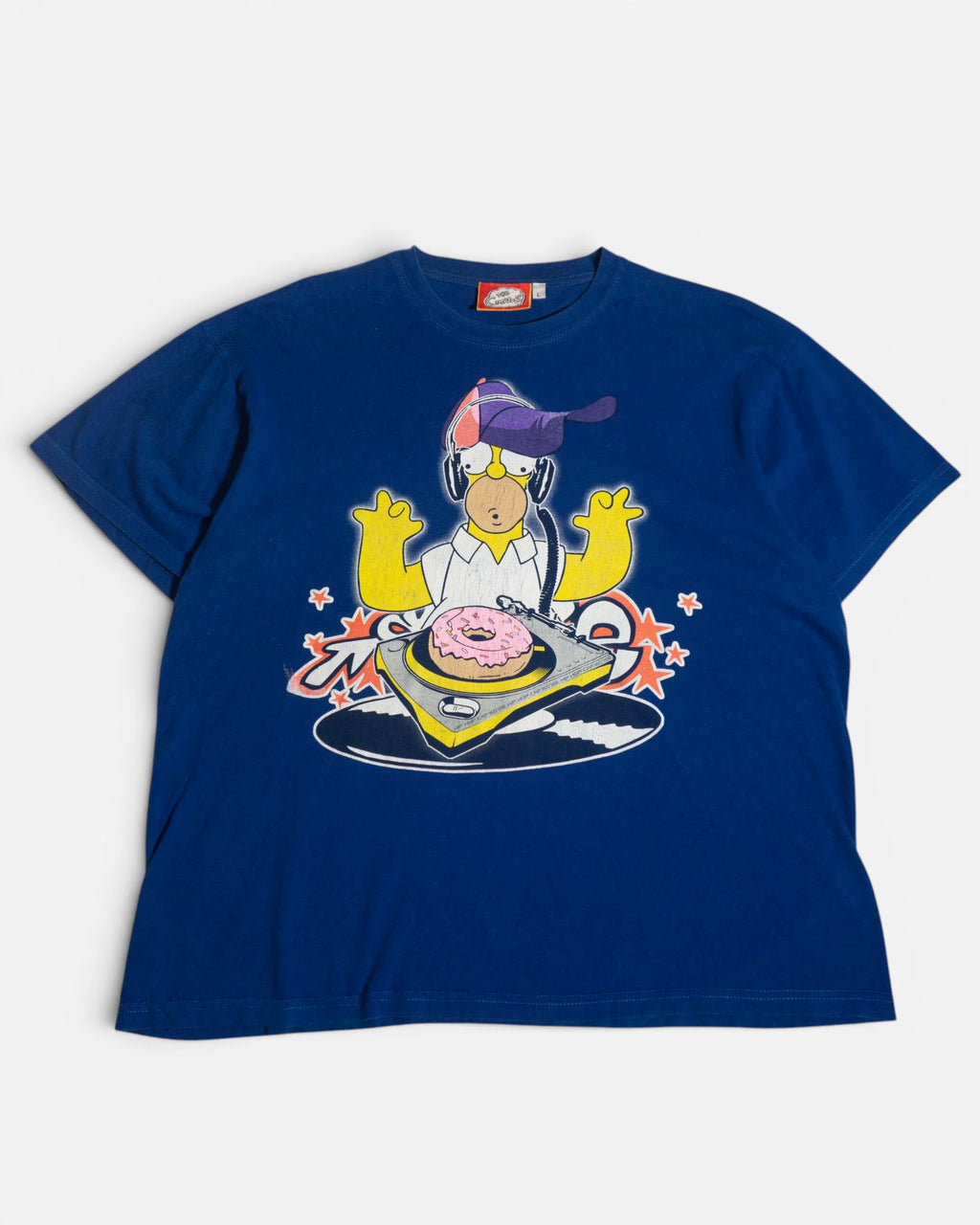 Camiseta Los Simpson Homer DJ Vintage Azul — Talla L