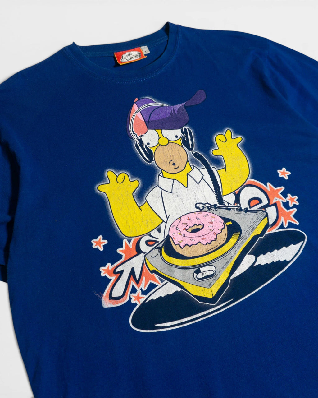 Camiseta Los Simpson Homer DJ Vintage Azul — Talla L