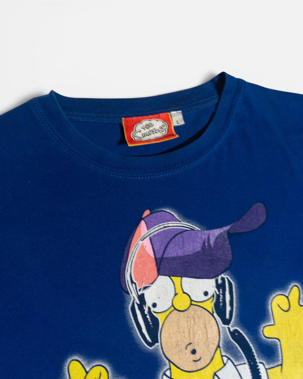 Camiseta Los Simpson Homer DJ Vintage Azul — Talla L